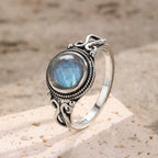925 Sterling Silver Gemstone Ring – 8mm Natural Stone, Choose Your Favorite Gemstone