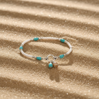 Turquoise Beaded Boho Style Zinc Alloy Ankle Bracelet