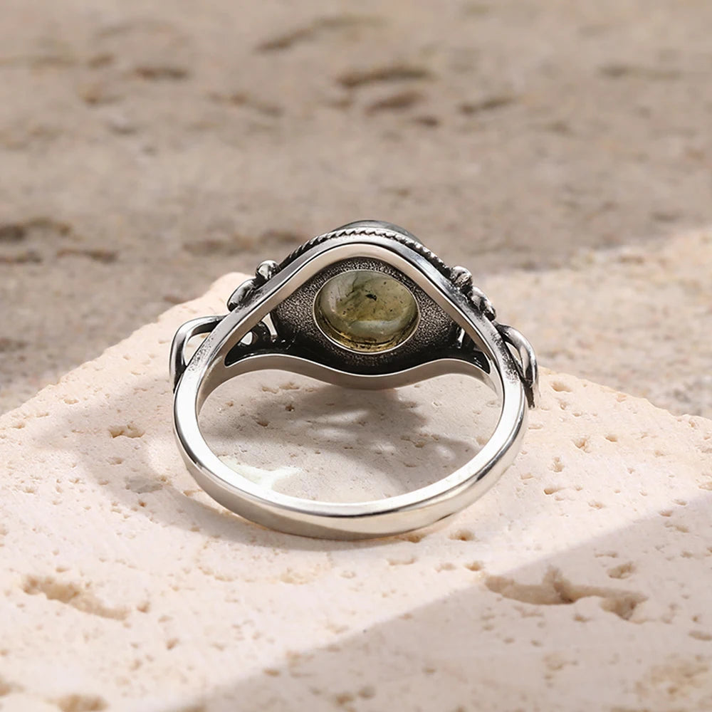 925 Sterling Silver Gemstone Ring – 8mm Natural Stone, Choose Your Favorite Gemstone