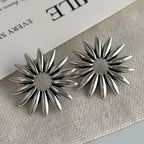 Unique 925 Sterling Silver Flower Stud Earrings
