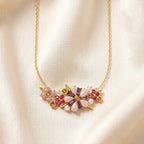Flower Necklace in 925 Sterling Silver with Zircon Stones