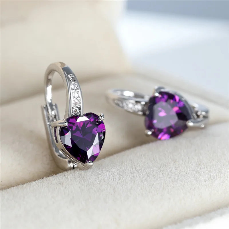 Cubic Zirconia Hoop Alloy Earrings - 11 Colors!