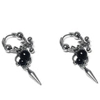 Y2K Punk Goth Spike Rivet Ball Pearl Stainless Steel Hoop Earrings