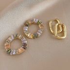 2 in 1 Elegant Colorful Zircon Earrings