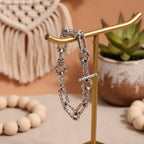 925 Sterling Chunky Silver Chain Link Heart Bracelet