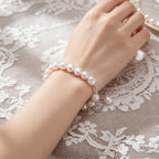 Genuine Freshwater White Pearl Bracelet in 925 Sterling Silver