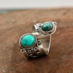 Turquoise Statement Rings – Bold Adjustable Boho Designs in Zinc Alloy