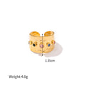 Adjustable Cubic Zirconia Wide Band Ring – 18K Gold-Plated Statement Jewelry