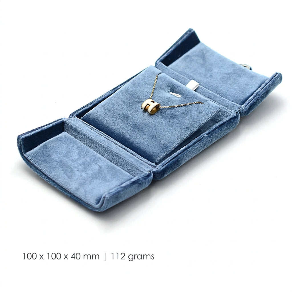 Double-Layer Blue Velvet Jewelry Box – Elegant Jewelry Storage Organizer