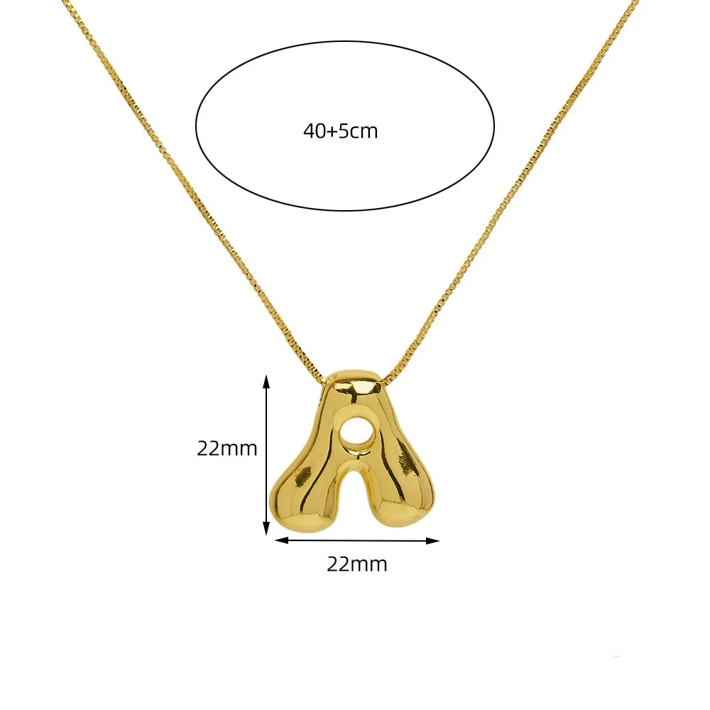 Chunky Bubble Letter Pendant Necklace – Bold, Playful Statement Jewelry