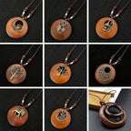 Selection of Retro Wooden Pendant Alloy Chain Necklace