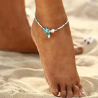 Boho Turquoise Resin Bead Summer Anklet in Zinc Alloy - Choose Your Design