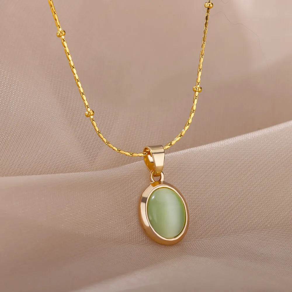 Good Fortune Green & White Jade Pendant Necklace