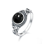 925 Sterling Silver Gemstone Ring – 8mm Natural Stone, Choose Your Favorite Gemstone