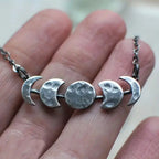 Hammered Moon Crescent Alloy Necklace