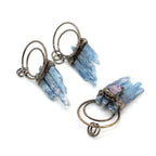 Natural Blue Kyanite Crystal Pendant – Raw Stone in Copper Setting