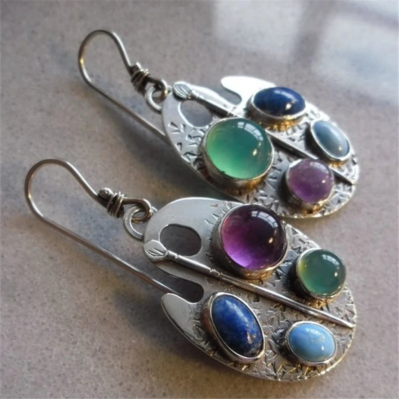 Unique Collection of Handmade Alloy Resin Earrings - Geometric Asymmetric Boho