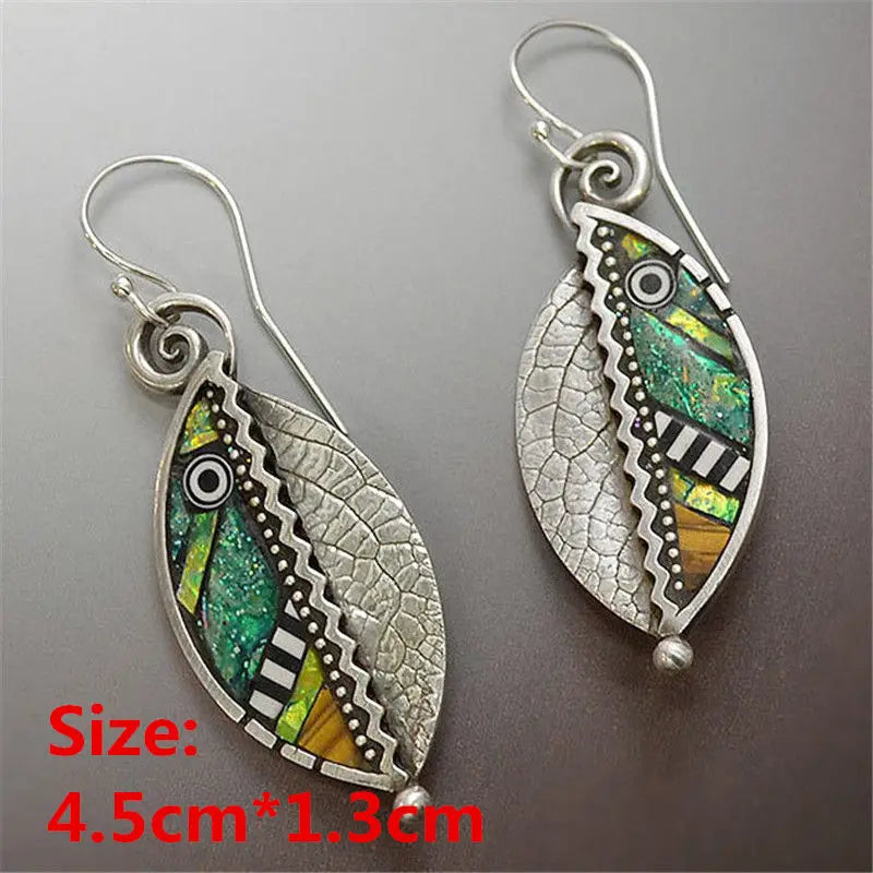 Unique Collection of Handmade Alloy Resin Earrings - Geometric Asymmetric Boho