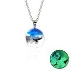 Transparent Resin Ball with Clouds Pendant Necklace in Zinc Alloy - More Styles: Half Moon, Bird