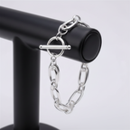 Multi Chain Link Charms Bracelet in 925 Sterling Silver