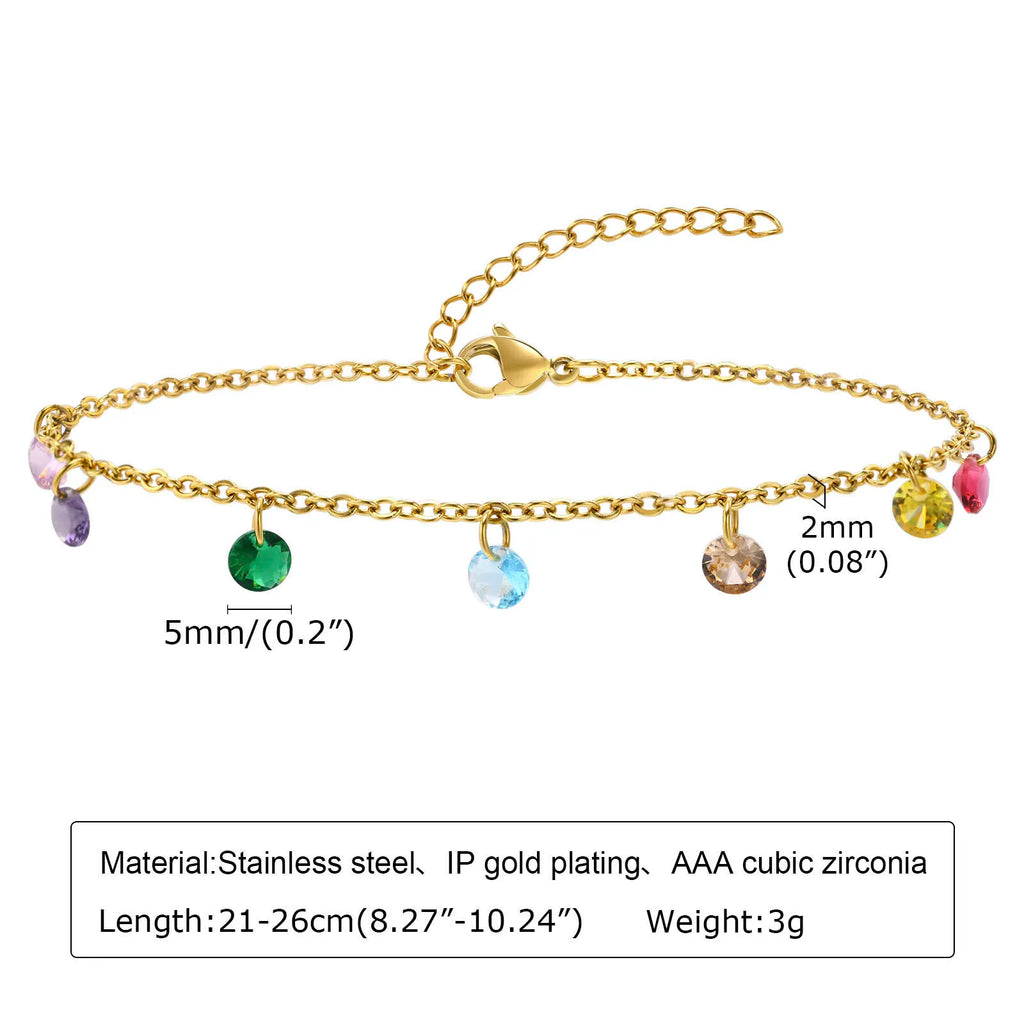Gold-Plated Stainless-Steel Lucky Blue Evil Eye Anklet - Various Styles!!