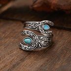 Turquoise Statement Rings – Bold Adjustable Boho Designs in Zinc Alloy