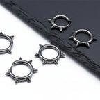 Punk Spike Rivet Goth Hoop Stainless Steel Earrings Collection
