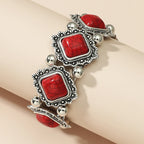 Stretchy Boho Bracelet with Acrylic Beads in Zinc Alloy Setting - Bold Statement
