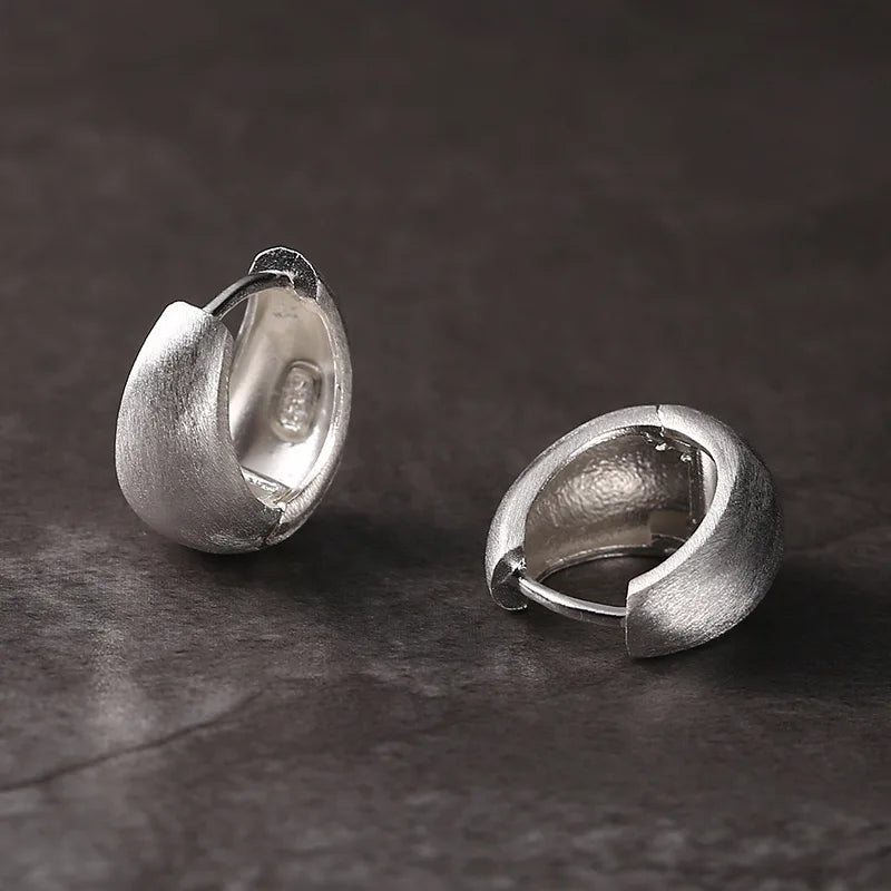 Ribbon Brushed Sterling Silver Hoops - Seller Favorite!