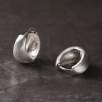 Ribbon Brushed Sterling Silver Hoops - Seller Favorite!