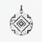 Unisex Large Round Ornament Pendant in 925 Sterling Silver