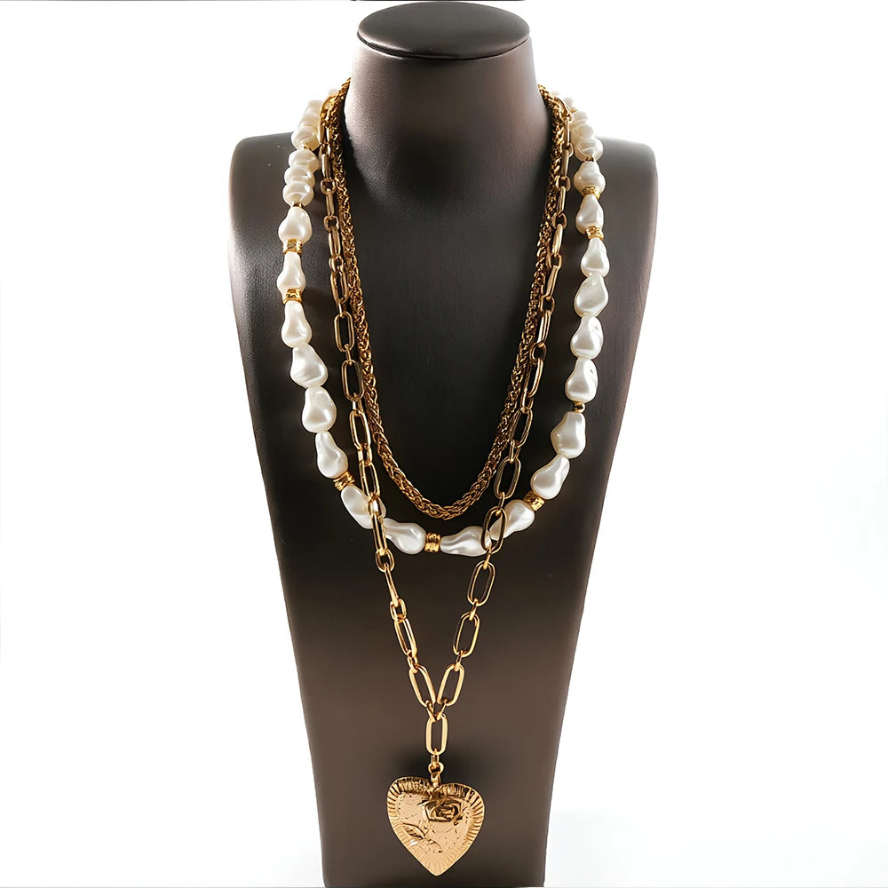 Two Layer Hand Twisted Baroque Pearl Long Necklace