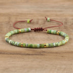 Adjustable Rope Bracelet with Natural Stone Beads - Large Selection