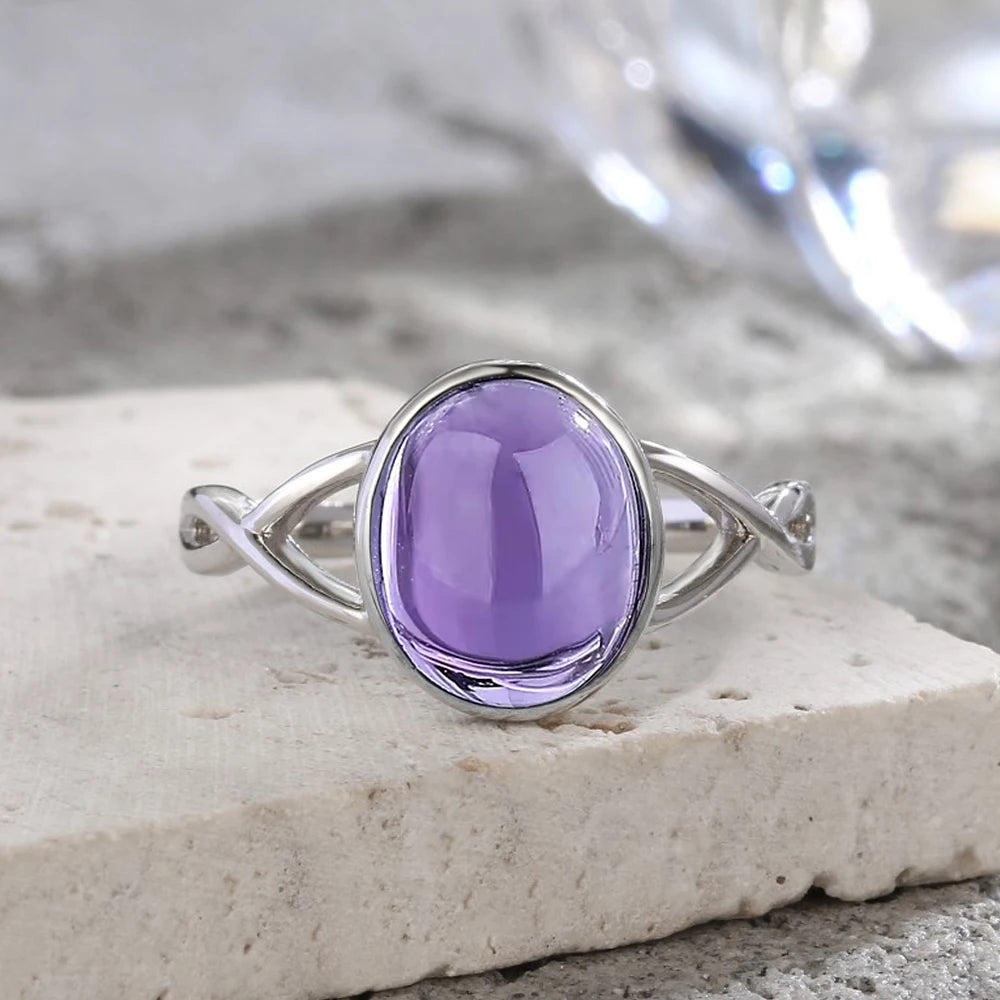 925 Sterling Silver Ring Natural Gemstone Ring