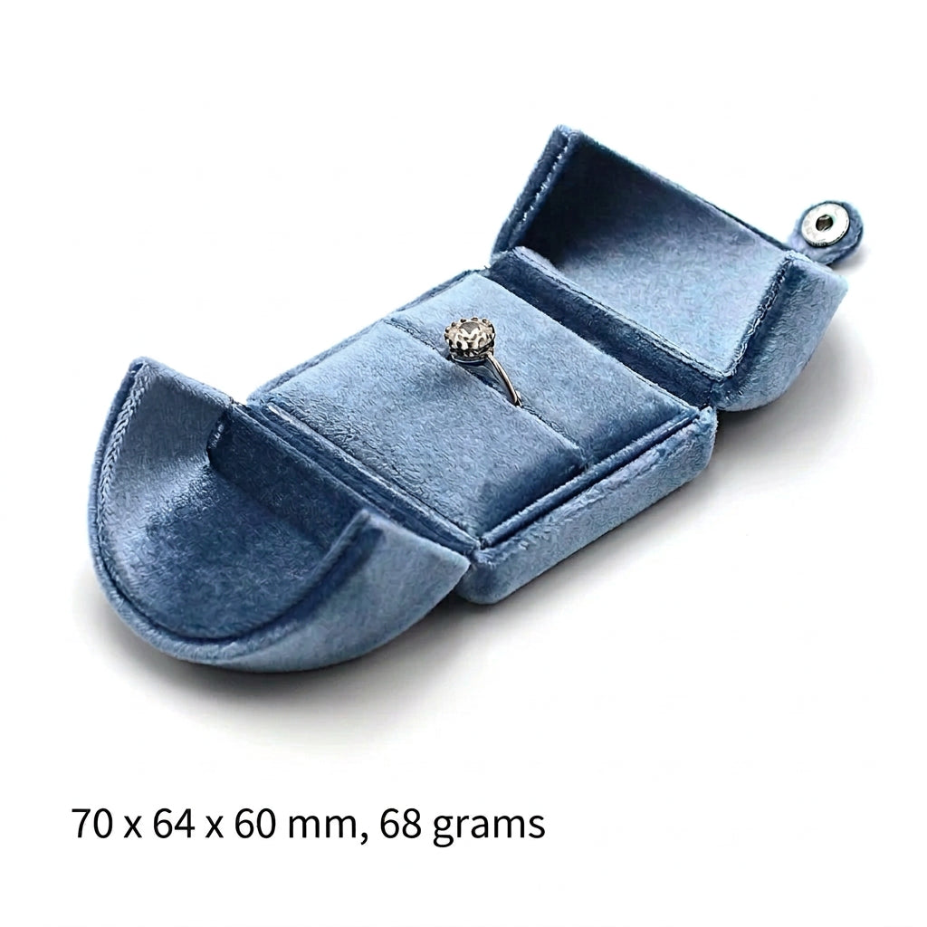 Double-Layer Blue Velvet Jewelry Box – Elegant Jewelry Storage Organizer