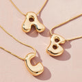 Chunky Bubble Letter Pendant Necklace – Bold, Playful Statement Jewelry