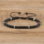 Adjustable Rope Bracelet with Natural Stone Beads - Large Selection
