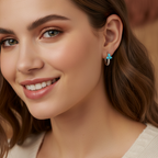Dainty Three-Petal Ceramic Flower Hoop Earrings