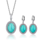 925 Sterling Silver Natural Moonstone Pendant & Earrings Set - Choose Your Stone