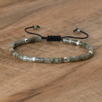 Adjustable Rope Bracelet with Natural Stone Beads - Large Selection