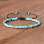 Adjustable Rope Bracelet with Natural Stone Beads - Large Selection