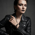 Retro Black Zircon Star Chain Stainless Steel Punk Bracelet