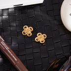 18K Gold Plated Stainless Steel Lucky Knot Stud Earrings