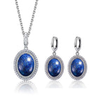 925 Sterling Silver Natural Moonstone Pendant & Earrings Set - Choose Your Stone