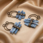 Natural Blue Kyanite Crystal Pendant – Raw Stone in Copper Setting