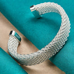 925 Sterling Silver Adjustable Cuff & Link Chain Bracelets Collection