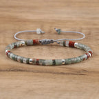 Adjustable Rope Bracelet with Natural Stone Beads - Large Selection