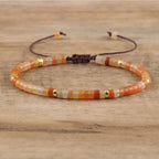 Adjustable Rope Bracelet with Natural Stone Beads - Large Selection