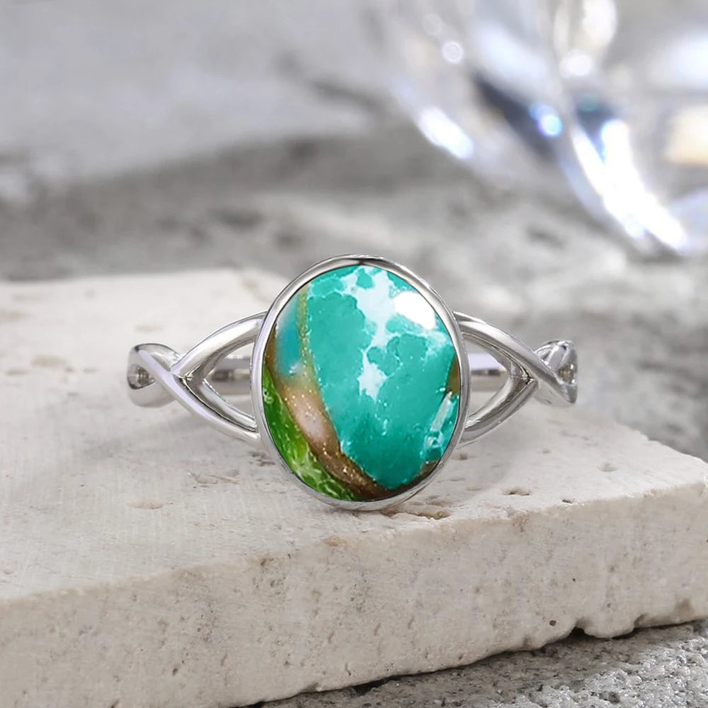 925 Sterling Silver Ring Natural Gemstone Ring