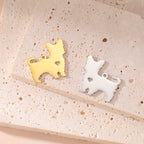 Covered Stainless Steel Dog & Wolf Charms with Cutout Hearts - For Bracelets & Necklaces